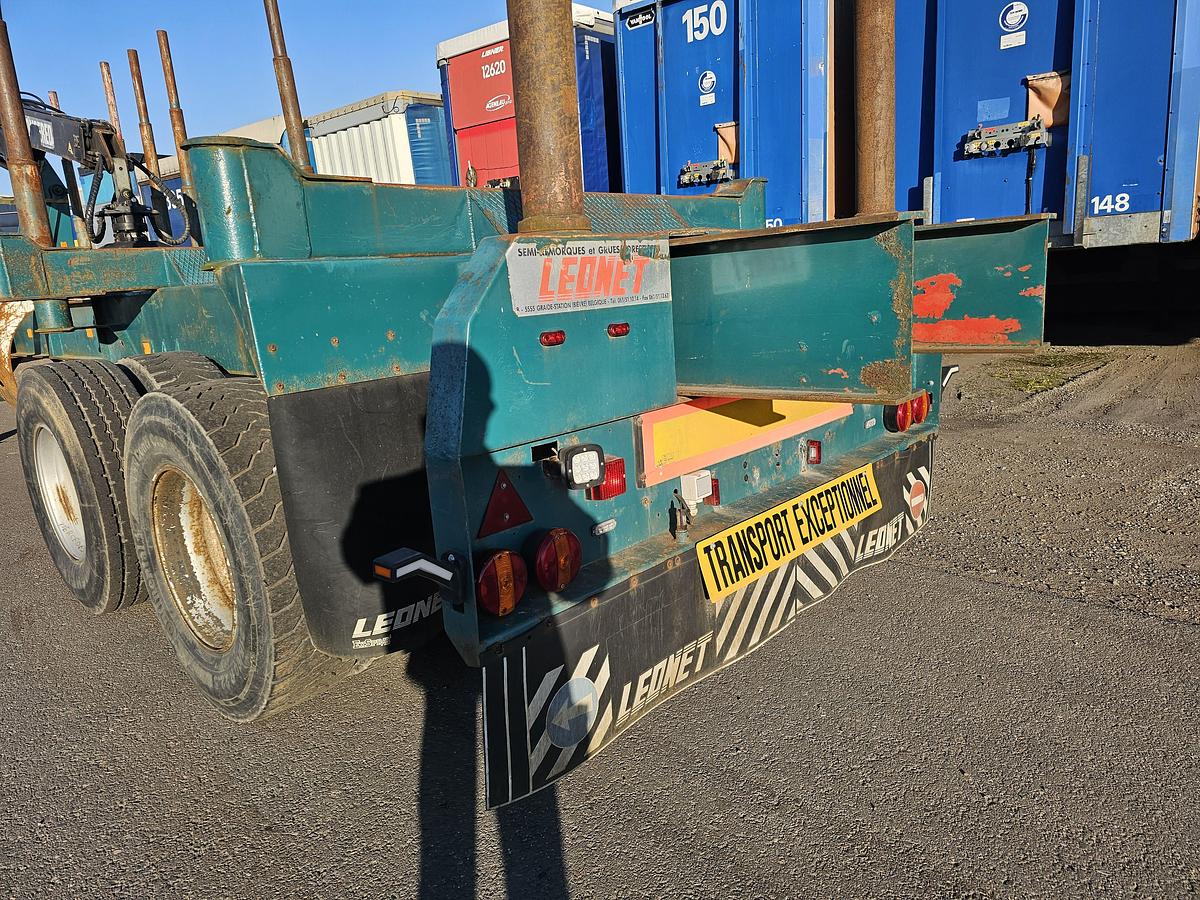 Gebruikt 1992 LEONET TB 18 |WOOD TRAILER WITH CRANE| BPW DRUM STEEL SUSPENSION.