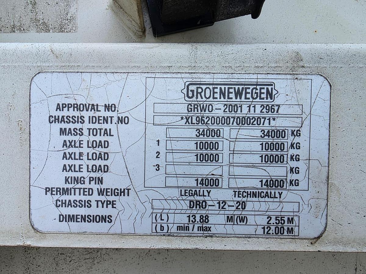 Gebruikt 2007 GROENEWEGEN DRO 12-20 / LOADING LIFT STEERING AXLE /APK /TUV 06-02-2027.
