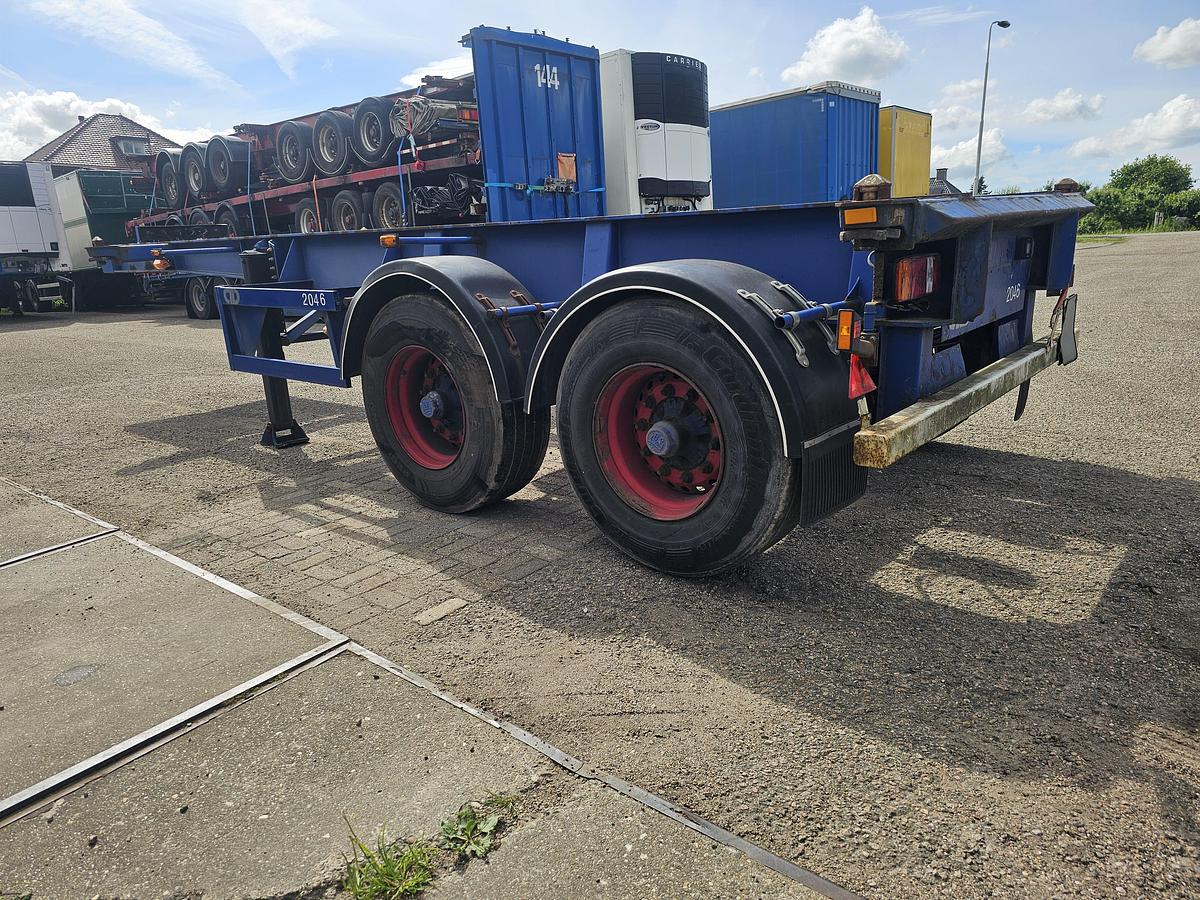 Gebruikt 2008 MKF METALLBAU CS 20 -20 FOOT- CONTAINER CHASSIS -HEAVY DUTY- BPW DRUM -STEEL SUSPENSION- GOOD QUALITY.