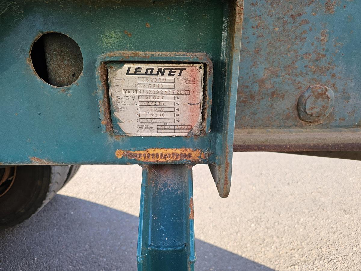 Gebruikt 1992 LEONET TB 18 |WOOD TRAILER WITH CRANE| BPW DRUM STEEL SUSPENSION.