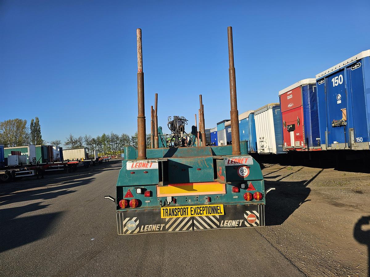 Gebruikt 1992 LEONET TB 18 |WOOD TRAILER WITH CRANE| BPW DRUM STEEL SUSPENSION.