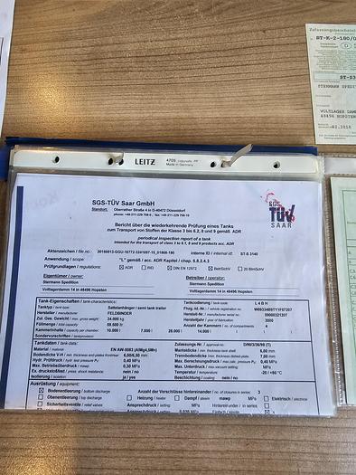 Used 2000 Feldbinder | TSA 59.3-4 | tanktrailer aluminium|59.5 cubic| ADR L4 BH |Bpw achsen|