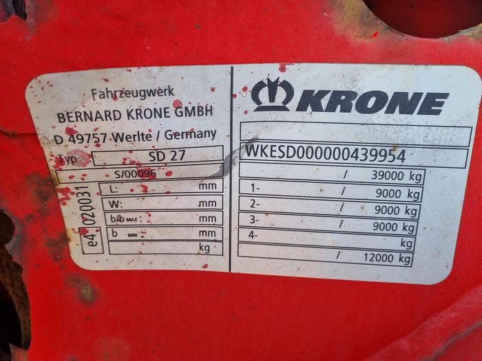 Used 2008 Krone SD 27 | Air suspension | SAF disc | All connections