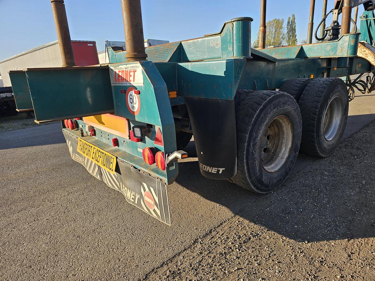 Gebruikt 1992 LEONET TB 18 |WOOD TRAILER WITH CRANE| BPW DRUM STEEL SUSPENSION.