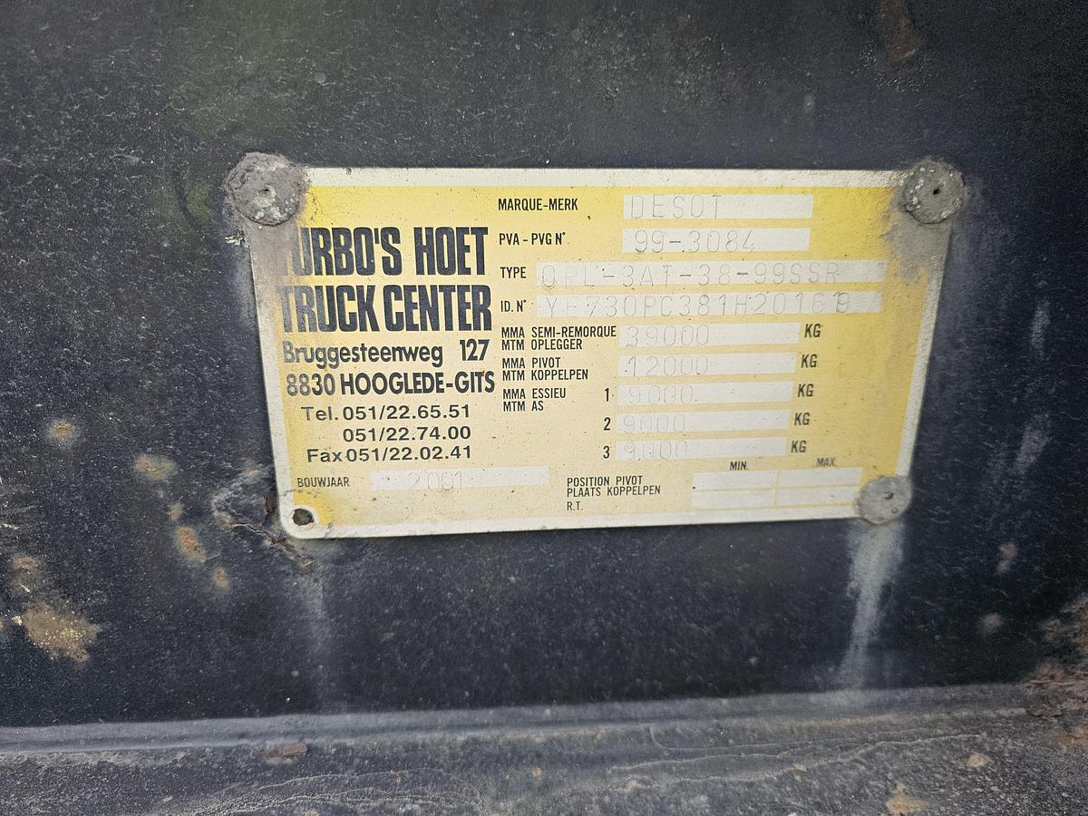 Gebruikt 2001 desot OPL/3AT/38/99/SSR| SAF DISC | VERY LIGHT 3812 KG.| TUV /APK. 05-12-2025.