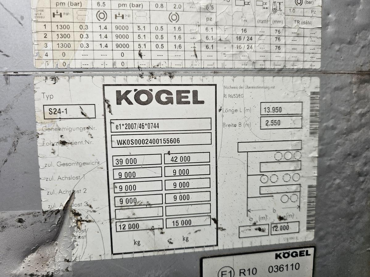 Used 2012 KOGEL s 24-1 | BELGIUM TRAILER | SAF DISC| APK TUV 28-03-2026.