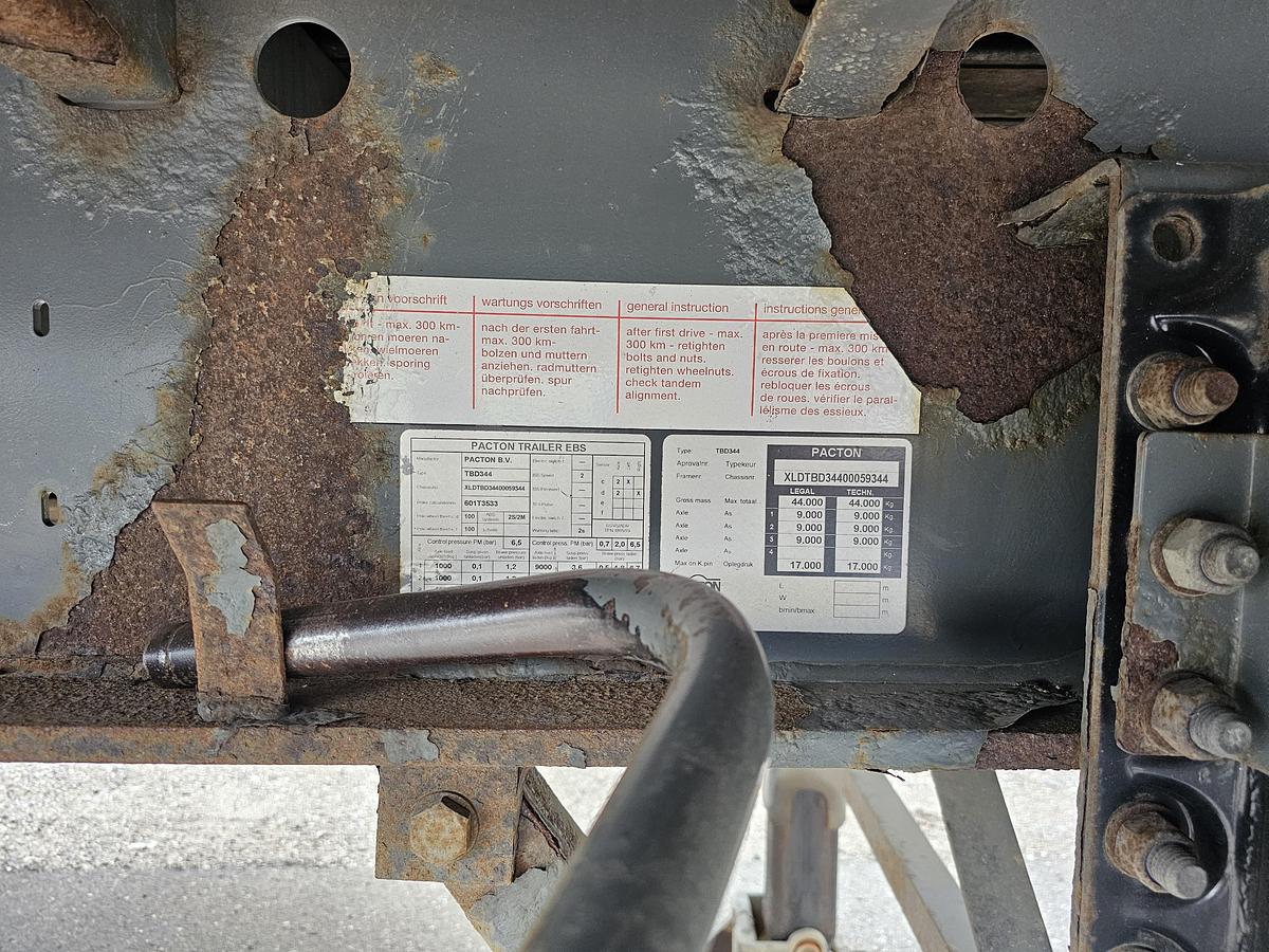 Used 2009 PACTON TBD344 | STEERING AXLE | HOLLAND TRAILER |HEAVY DUTY| TUV/ APK 20-1-2026.