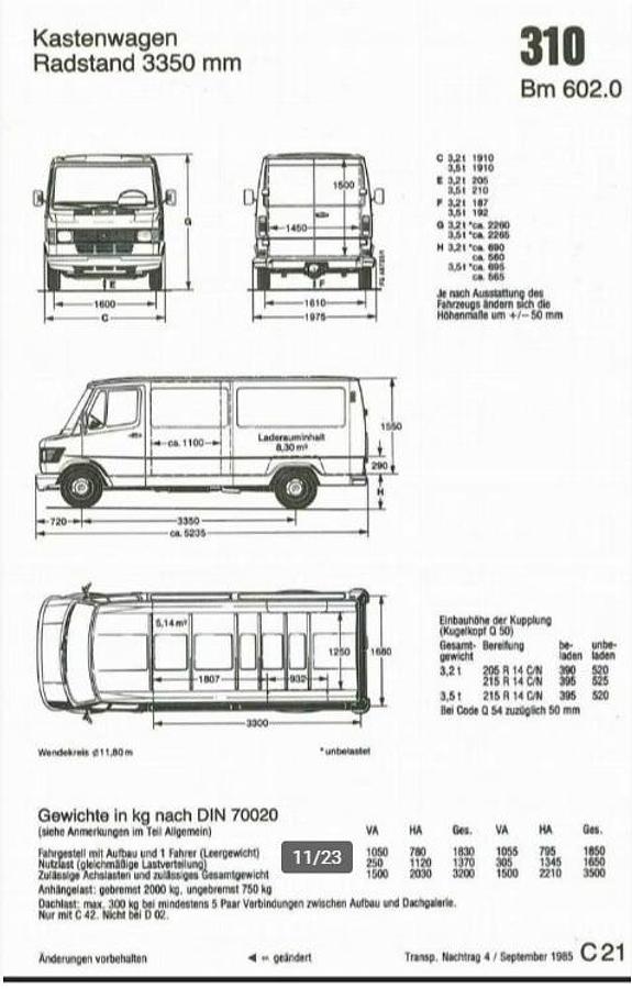 Used 1993 MERCEDES 310 KA | BENZINE | IDEAAL ALS CAMPER | ALS NIEUW |18000 KM.