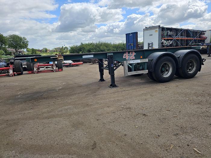 Used 1998 Flandria OP20V/2A | 20 foot container chassis  | steel suspension | double tires| drum.