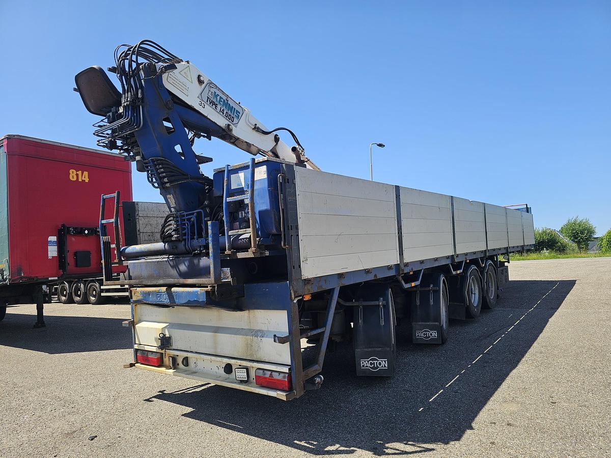 Gebruikt 2004 PACTON t4-001 / 4 AXLE TRAILER /2 LIFT AXLES /2 STEERING AXLES/ INCL CRANE KENNIS 14 TON MOVEBAL.