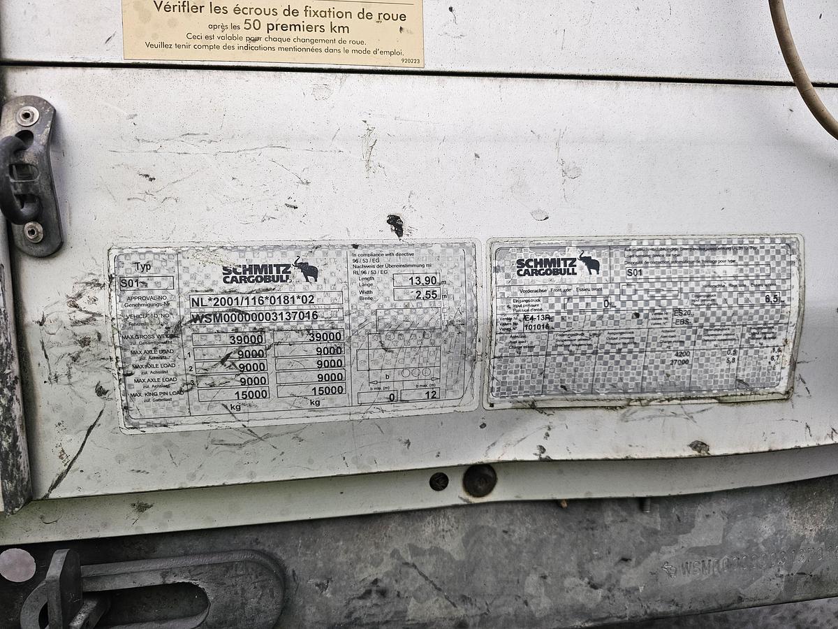 Gebruikt 2011 Schmitz Cargobull SCS24/L-1362 E B | NL TRAILER|SAF DISC| LOADING LIFT 2 TONS | APK TUV |29-06-2026