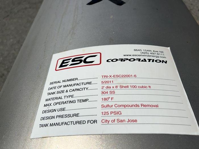 Used Tank, 190 Gallon, S/st, 55 PSI, DT/DB, Morfab #S744615