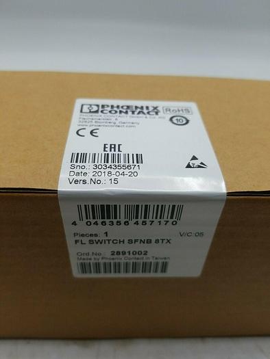 PHOENIX CONTACT FL SWITCH SFNB 8TX 2891002 ETHERNET SWITCH 8-PORT
