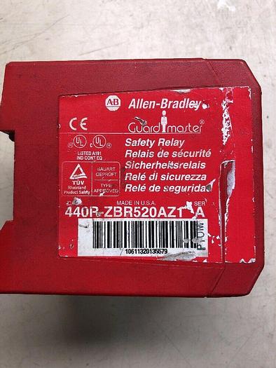 Used Allen Bradley Guardmaster Safety Relay 440R-ZBR520AZ1 Ser A