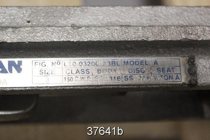 Used Velan 3" Hand Operated Knife Gate Valve, L10-0320C-13BL #37641