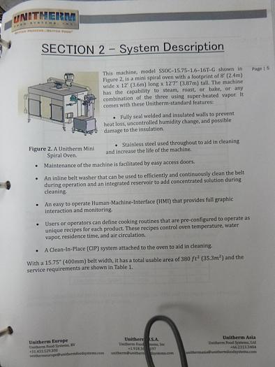 Used 2017 Unitherm Food Systems, Spiral Oven, SSOC-15.75-1.6-16T-G SSOC 15.75-1.6-16T-G
