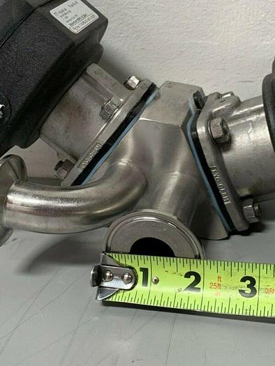 Used 2 ITT Sherotec 4-way Stainless Steel Valve w/ Position Monitors & 1"/2" Fittings