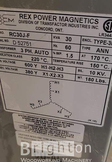 Used Rex Power Magnetics RC30J0F, Used Transformer
