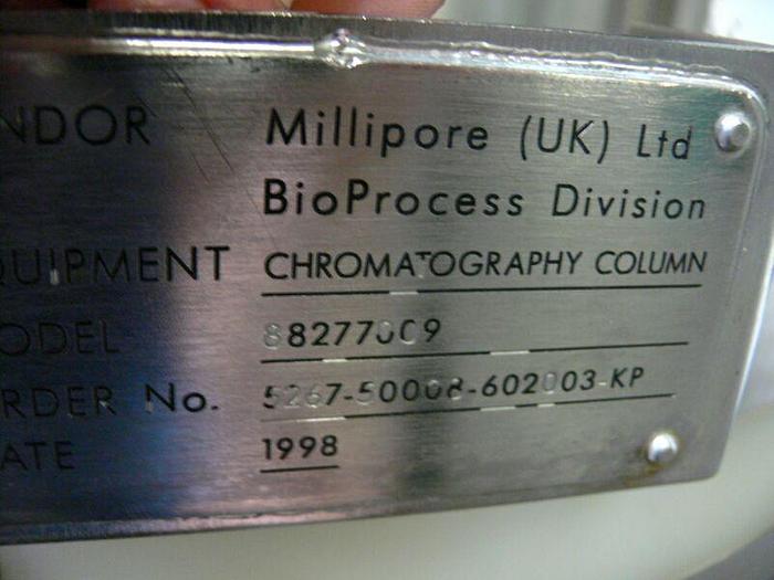 Used Millipore IPS600 x 200 Stainless Steel Chromatography Column 44PSI