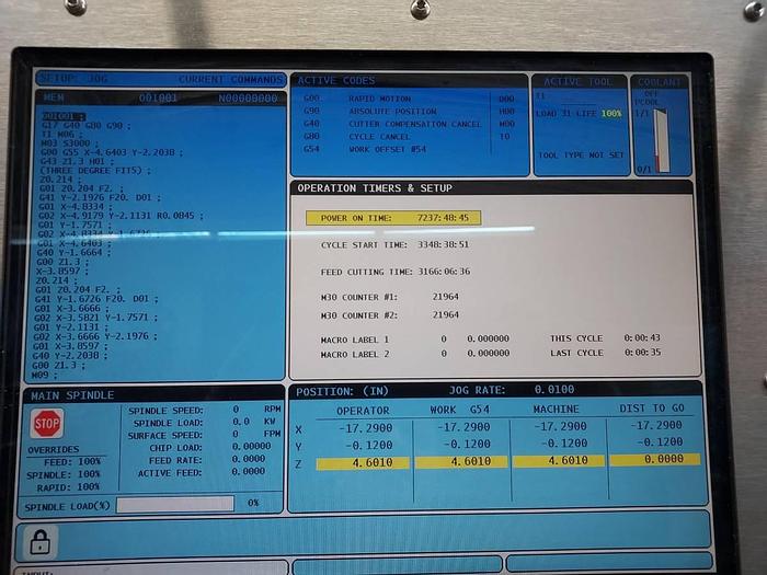 Used 2013 HAAS VF-3YT CNC Vertical Machining Center ***Low Hours***