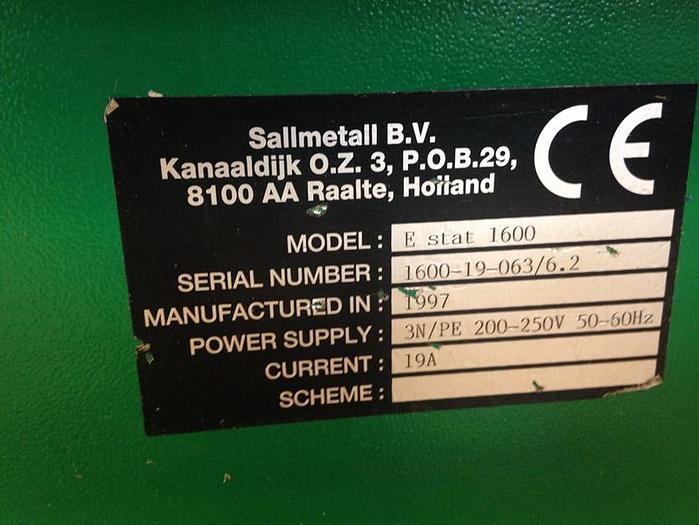 Used Sallmetall e stat 1600 laminating machine