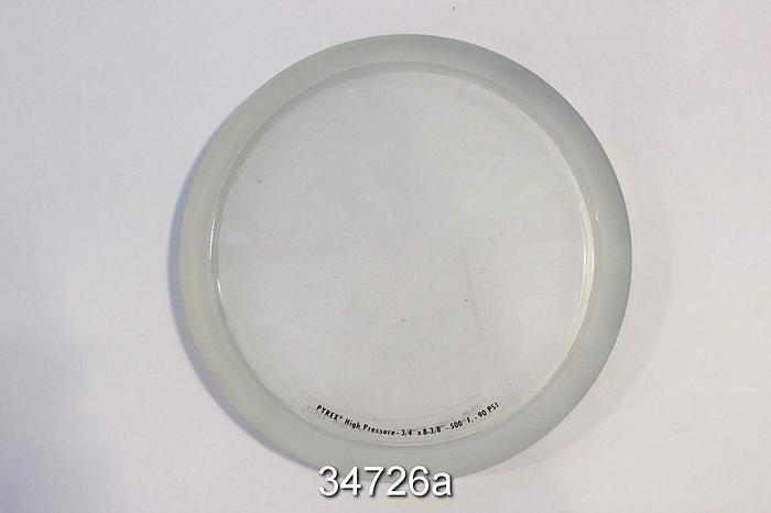 Used Pyrex Annular Sight Glass, High Pressure, 3/4"x8-3/8", 500F, 90 PSI #34726