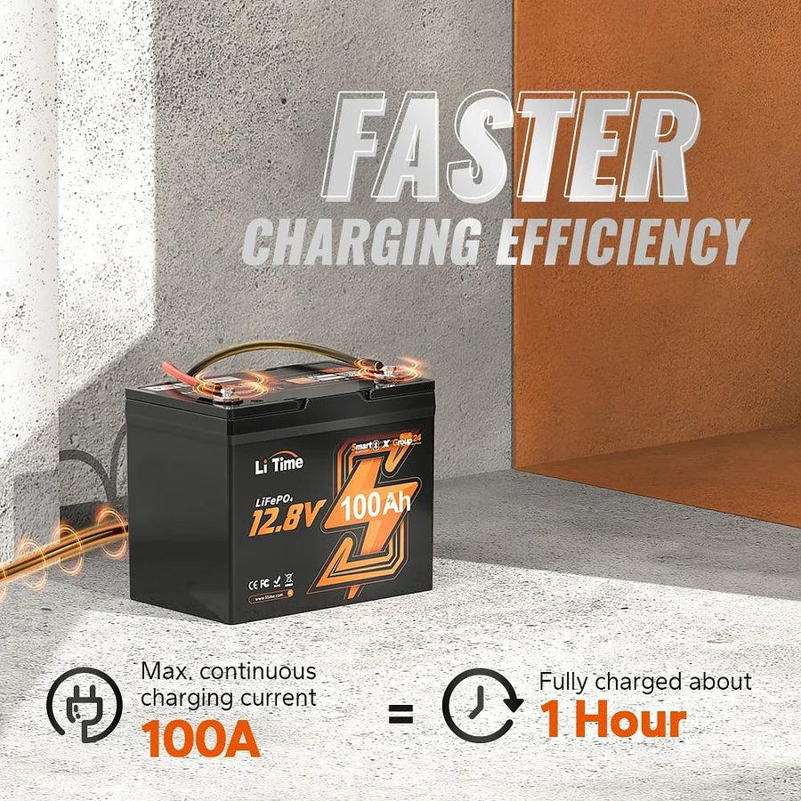 12V 100Ah Group 24 Smart