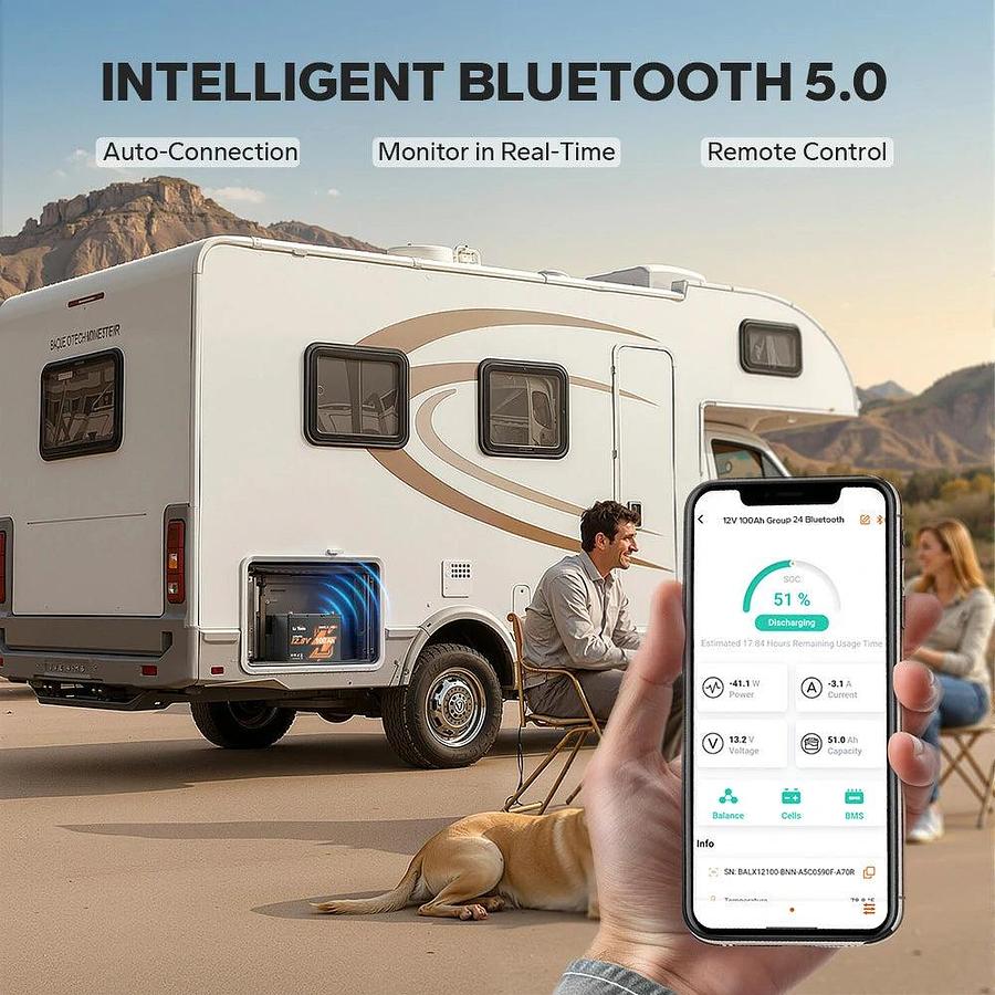 12V 100Ah Group 24 Smart