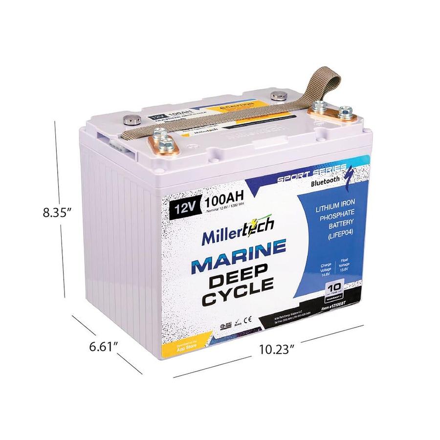 12V 100AH Sport Series Lithium Group Size 24 Bluetooth Battery (12100G24)