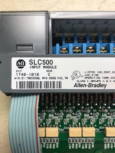 Used ALLEN BRADLEY 1746-IB16 SER C SLC 500 DC INPUT MODULE 1746IB16/C SLC500