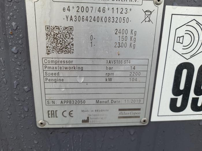 Used 2019 Atlas Copco XAVS 186