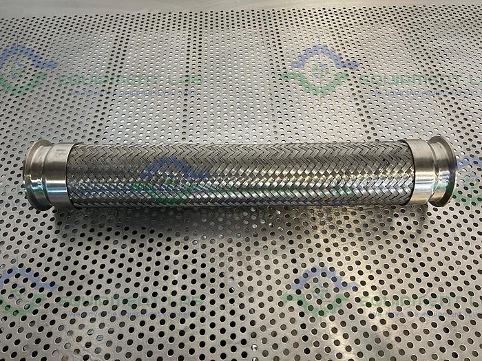 Used 20" Stainless Steel Braided Hose w/ 3" Sanitary Fitting