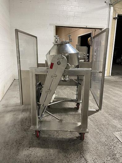 Used 3 CU. FT. GEMCO SLANT CONE BLENDER WITH INTENSIFIER BAR - S/S - 85 LBS/CU. FT.