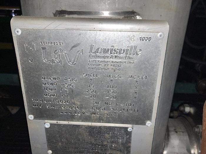 Used Used Louisville Exchanger and Vessel 400 sqft. 304L SS Heat Exchanger