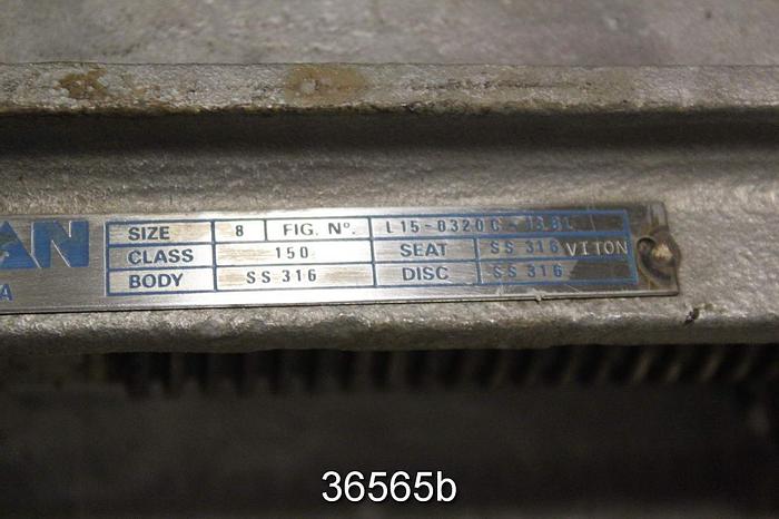 Used Velan 8" Hand Operated Knife Gate Valve, L15-0320C-13BL #36565