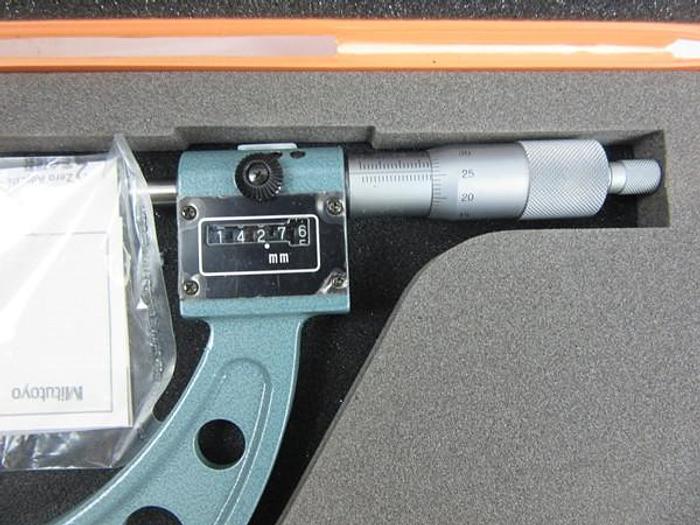 Used MITUTOYO 193-106 Digit Outside Micrometer, 125-150 mm, .01 mm with case