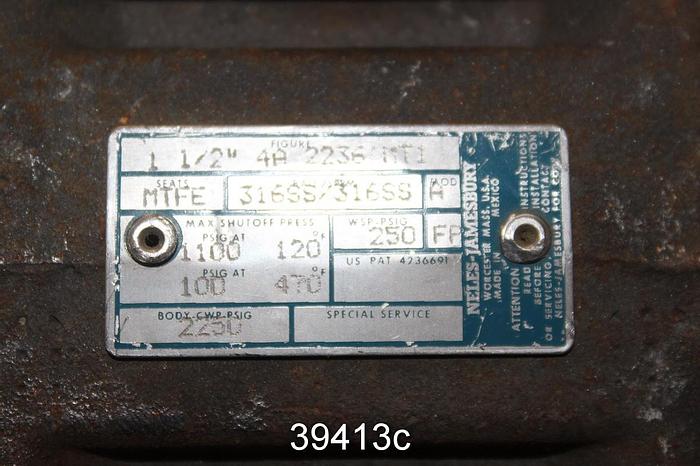 Unused Neles Jamesbury 1.5" Series 4000 Manual Ball Valve, 1 1/2 4A 2236 MT 1 #39413