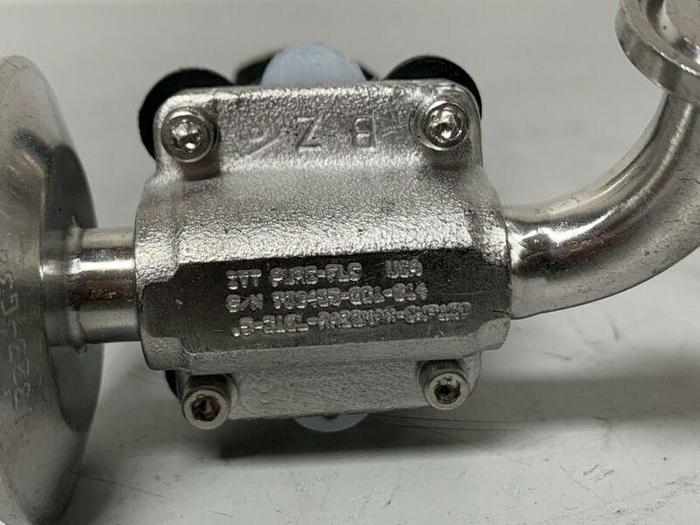 Used ITT Pure Flow Diaphragm Valve .5-316L-RA20MAX-CWP150 w/ 1/2" Sanitary & 2" OD