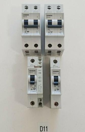 Used *PREOWNED* Siemens Circuit Breakers (2) 5SX22 480V + (2) 5SX21 ONE w/ 5SX91 Aux