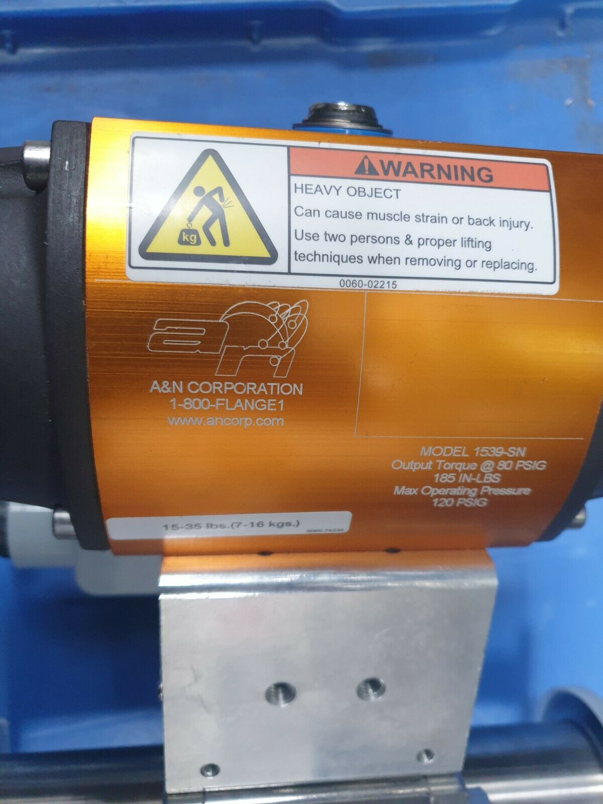 Used A&N CORP   1539 PNEUMATIC ACTUATOR (rbd2.1b4)