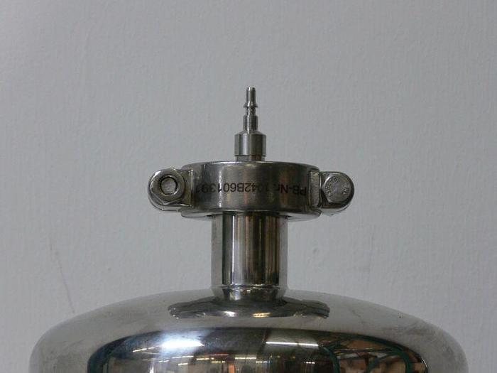 Used Sartorius Stedim 10 Liter 316L Stainless Steel Pressure Vessel w/ Bottom Drain