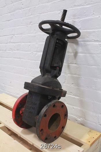 Used Mueller 4" Outside Stem And Yoke Hand Operated Knife Gate Valve #28724