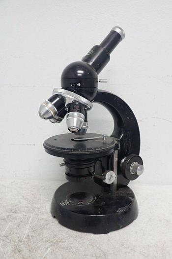 Used Carl Zeiss POL Monocular Microscope with 4 POL Objectives