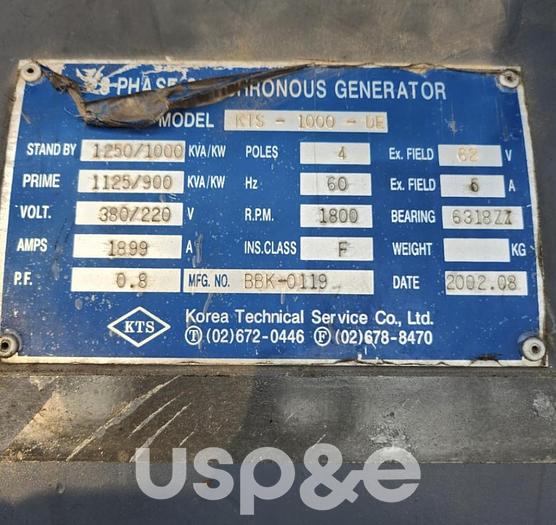 Used 1 MW 2002 Used Deutz TBD 616V16 Diesel Generator Sets