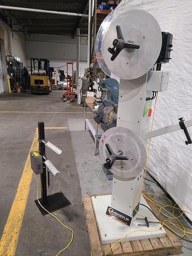 Used P/A Industries Dual Motorized Stock Feed Reels with Antenna Feed Control