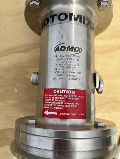 Unused Tank, 500 Gallon, S/st, Agit, Admix Rotomixx, 1 HP #S744587