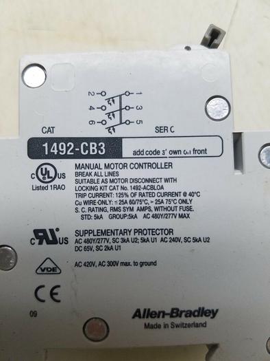 Used Allen Bradley 1492-CB3 Ser C