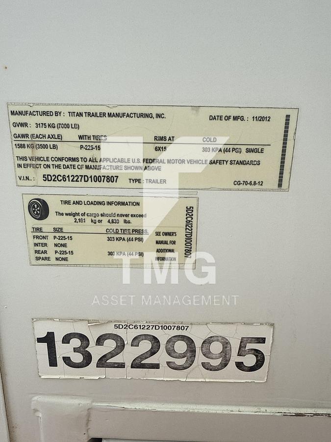 Used 2012 Titan Emergency Shower Trailer