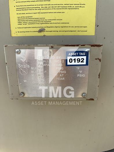 Used 2013 Horizontal Heater 75mPSI 72"x20'