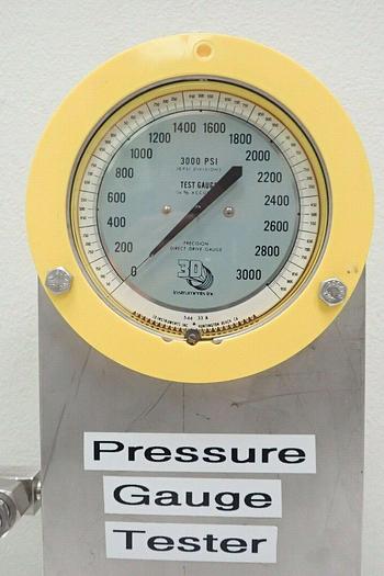 Used 3D Instruments 25544-33B14 4.5" Test Pressure Gauge ~ 3000 PSI ~ 1/4 % Accuracy